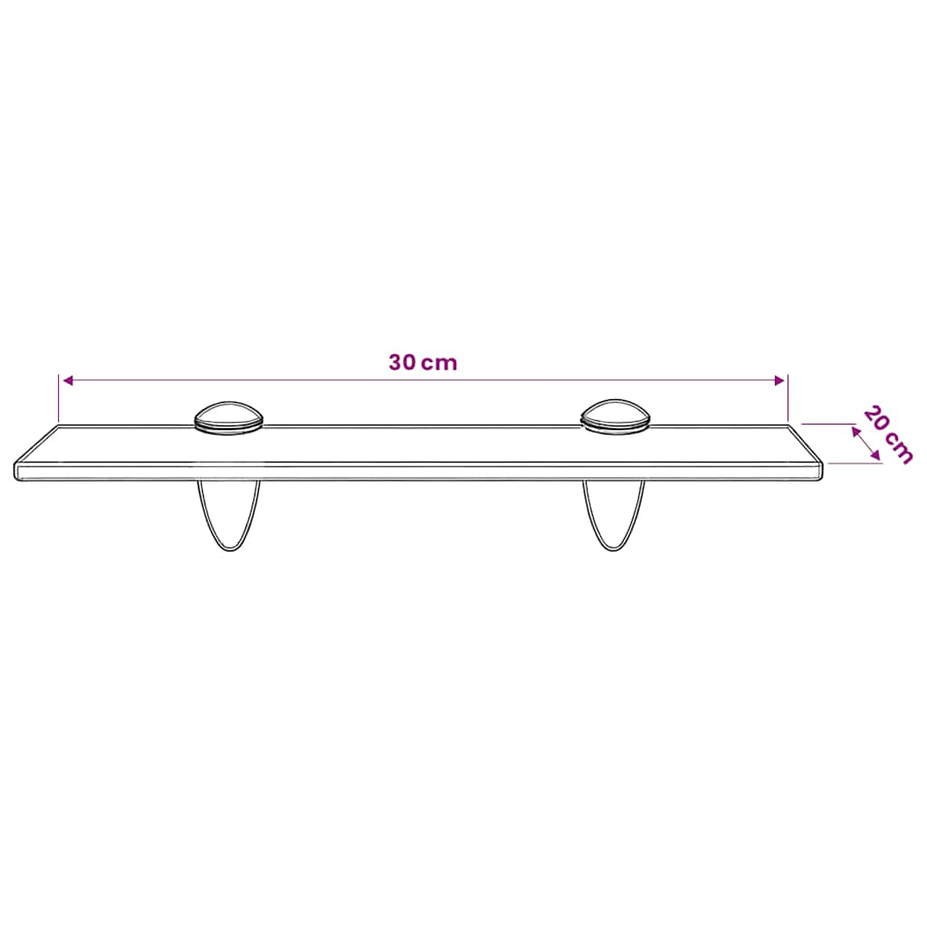 Floating Shelf Glass 30x20 cm 8 mm