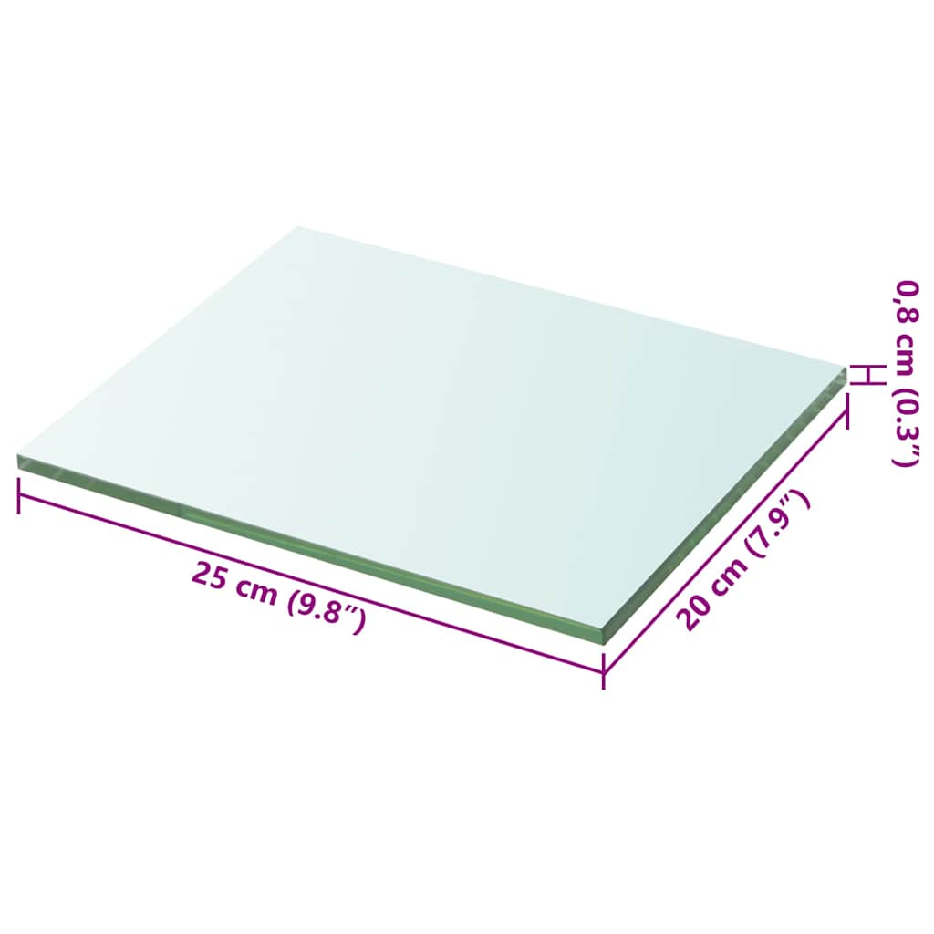 Shelf Panel Glass Clear 20x25 cm