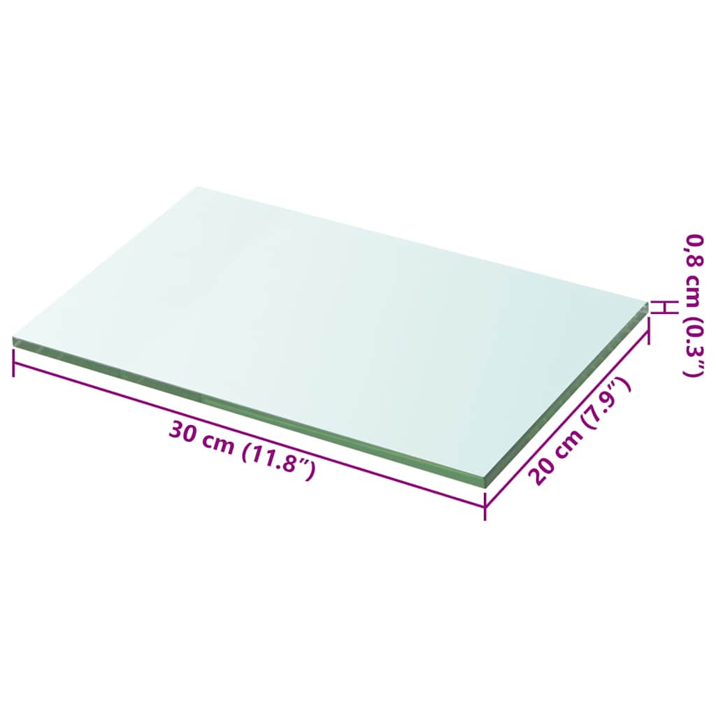 Shelf Panel Glass Clear 20x30 cm