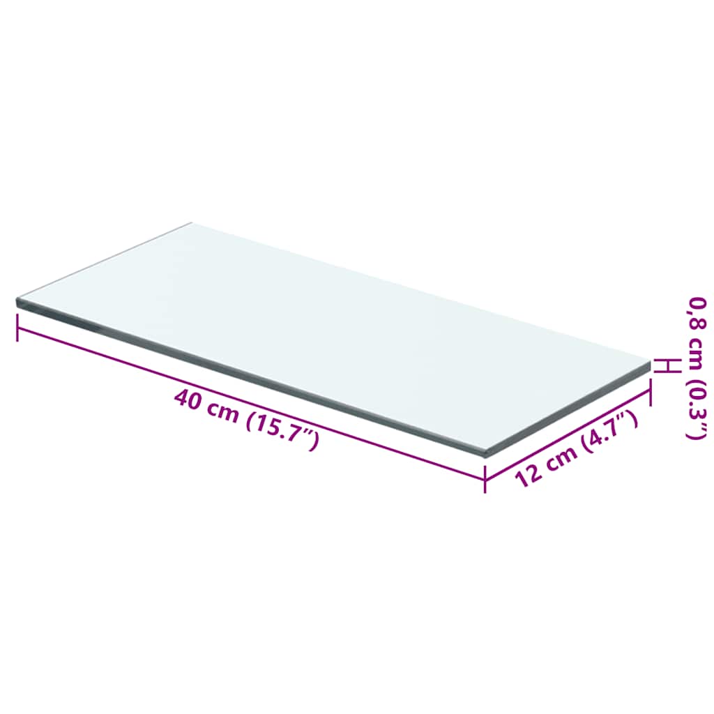 Shelf Panel Glass Clear 40x12 cm