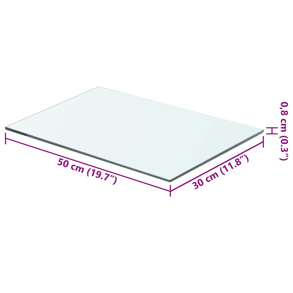 Shelf Panel Glass Clear 50x30 cm