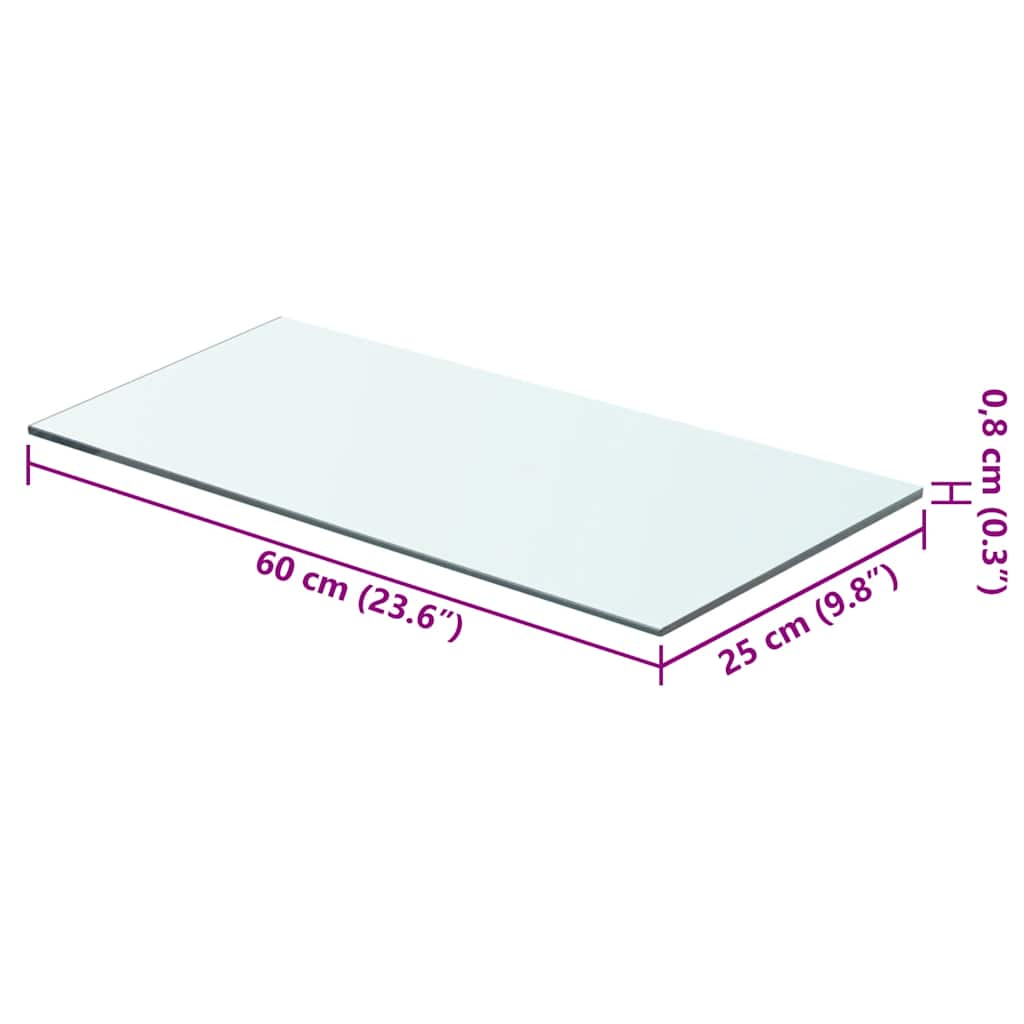 Shelf Panel Glass Clear 60x25 cm