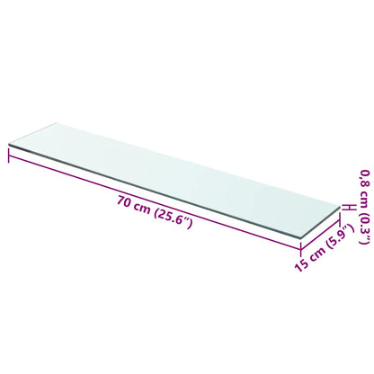 Shelf Panel Glass Clear 70x15 cm