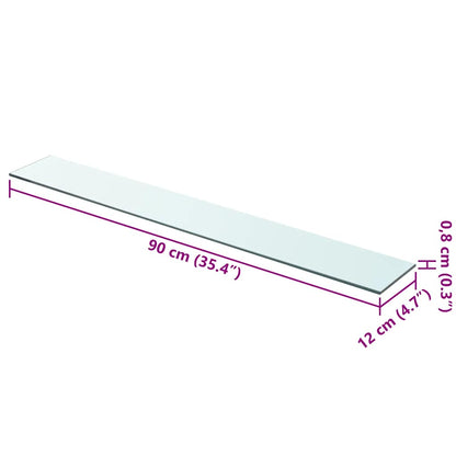 Shelf Panel Glass Clear 90x12 cm