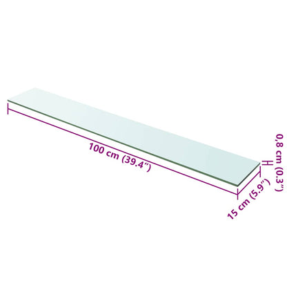 Shelf Panel Glass Clear 100x15 cm