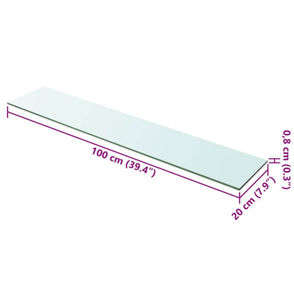 Shelf Panel Glass Clear 100x20 cm