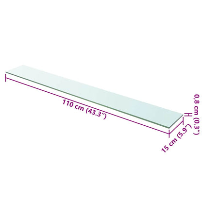 Shelf Panel Glass Clear 110x15 cm