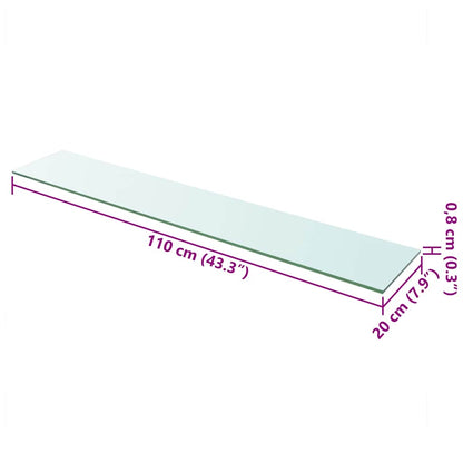 Shelf Panel Glass Clear 110x20 cm