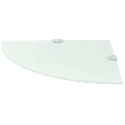 Corner Shelf with Chrome Supports Glass White 35x35 cm