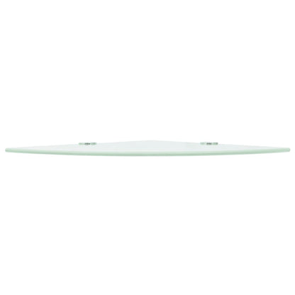 Corner Shelf with Chrome Supports Glass White 35x35 cm
