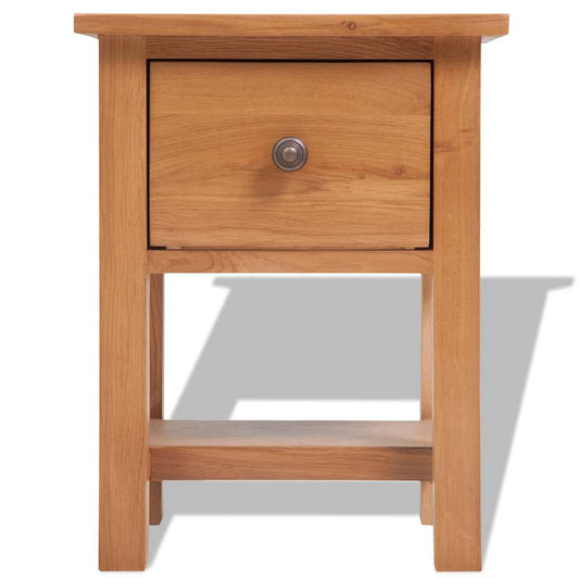 243930 vidaXL Nightstand 36x30x47 cm Solid Oak Wood