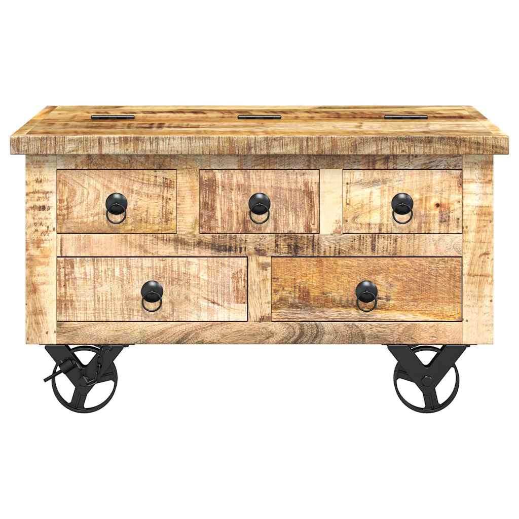 243979 vidaXL Coffee Table Rough Mango Wood 70x70x40 cm