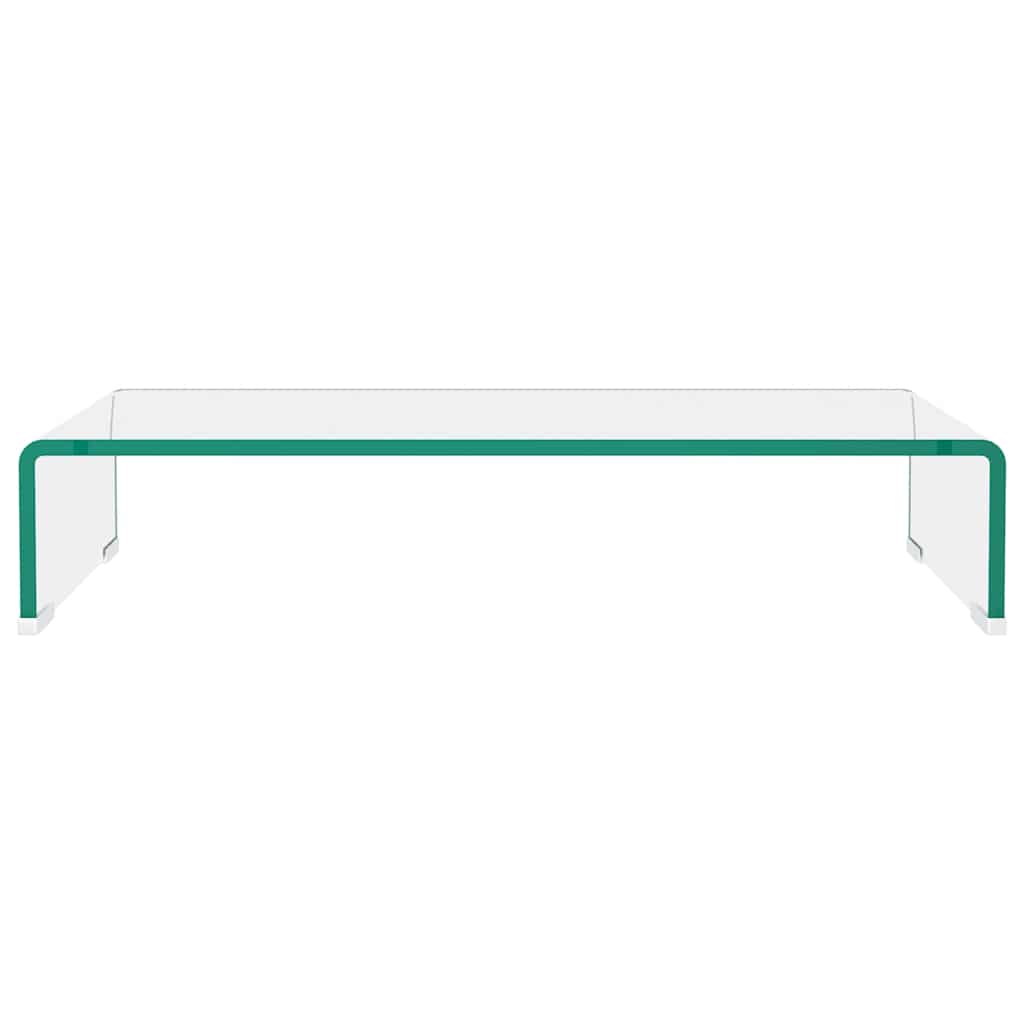 244127 vidaXL TV Stand/Monitor Riser Glass Clear 60x25x11 cm