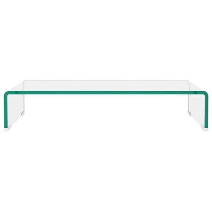 244127 vidaXL TV Stand/Monitor Riser Glass Clear 60x25x11 cm