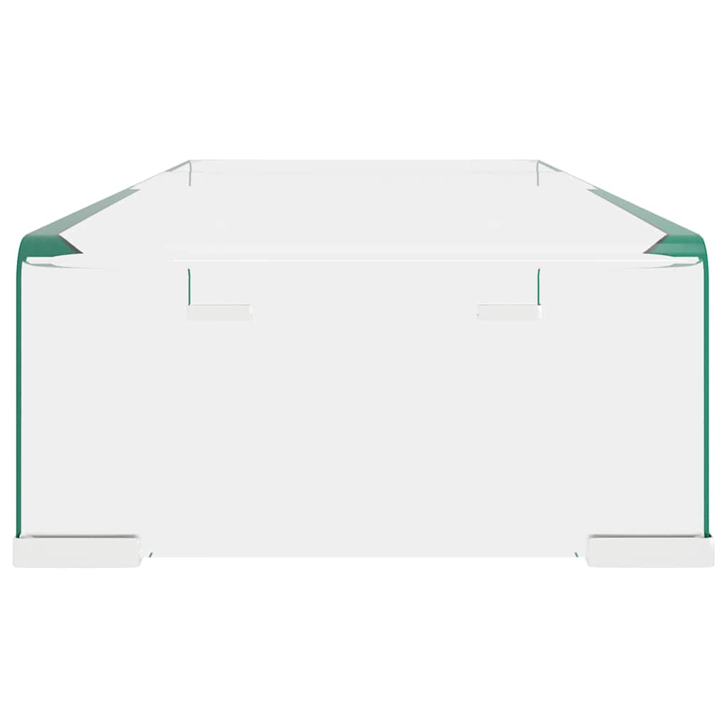 244127 vidaXL TV Stand/Monitor Riser Glass Clear 60x25x11 cm