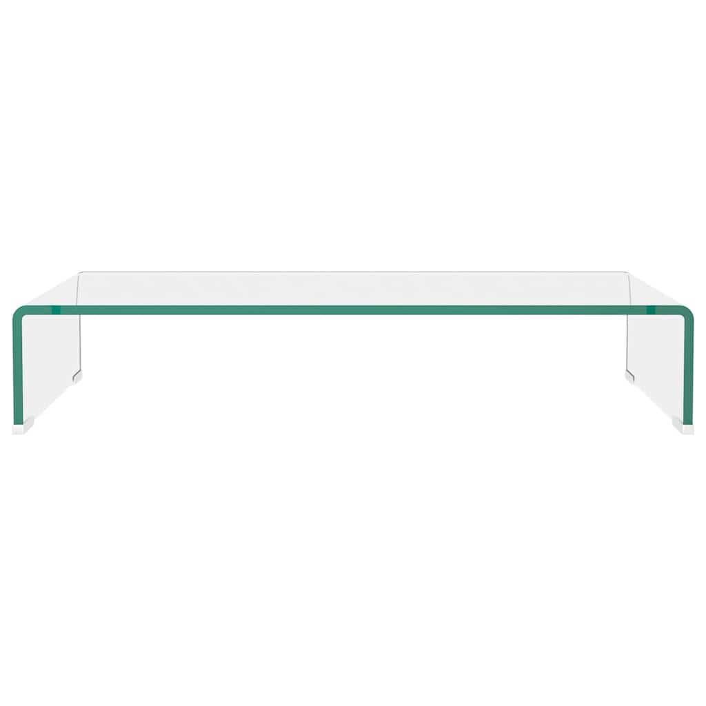 244128 vidaXL TV Stand/Monitor Riser Glass Clear 70x30x13 cm