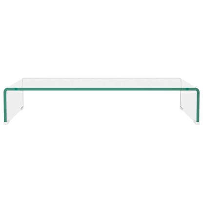 244128 vidaXL TV Stand/Monitor Riser Glass Clear 70x30x13 cm