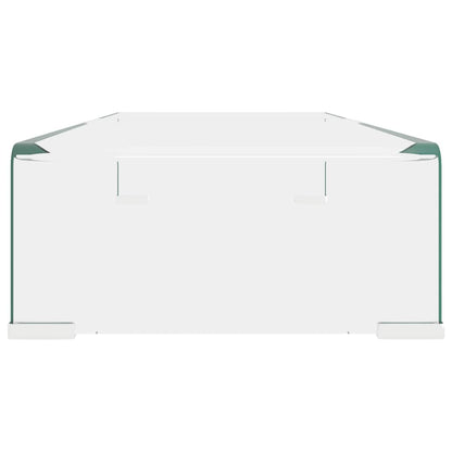 244128 vidaXL TV Stand/Monitor Riser Glass Clear 70x30x13 cm