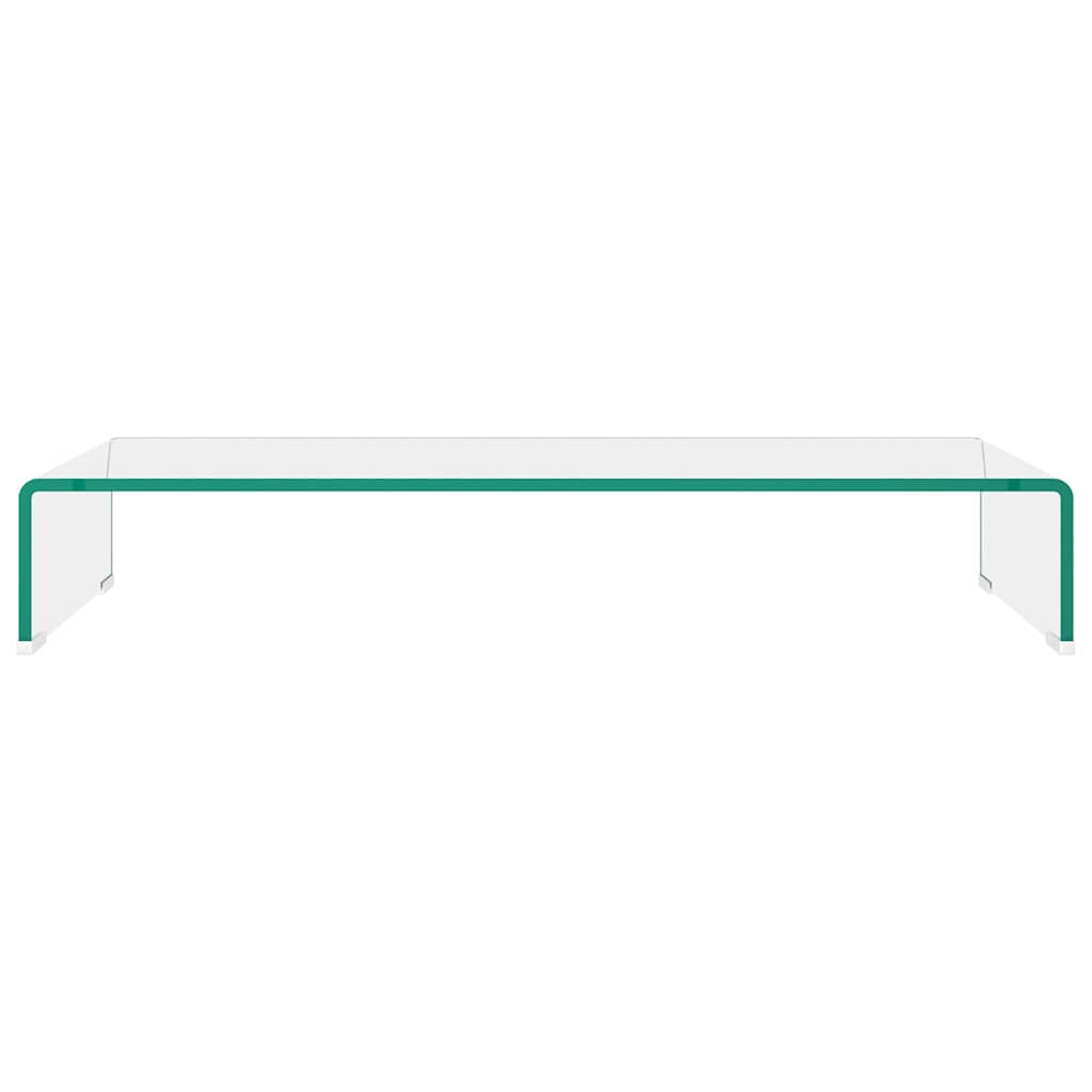 244129 vidaXL TV Stand/Monitor Riser Glass Clear 80x30x13 cm
