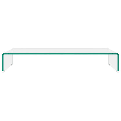 244129 vidaXL TV Stand/Monitor Riser Glass Clear 80x30x13 cm