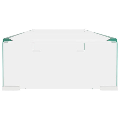 244129 vidaXL TV Stand/Monitor Riser Glass Clear 80x30x13 cm