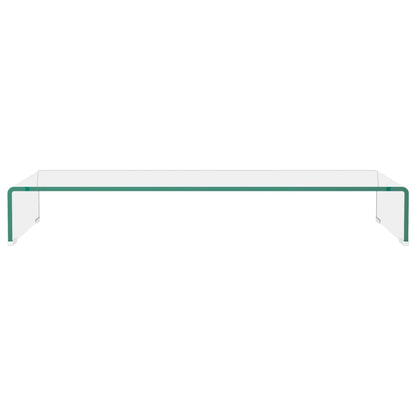 TV Stand/Monitor Riser Glass Clear 90x30x13 cm