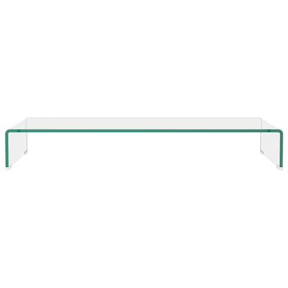 244130 vidaXL TV Stand/Monitor Riser Glass Clear 90x30x13 cm