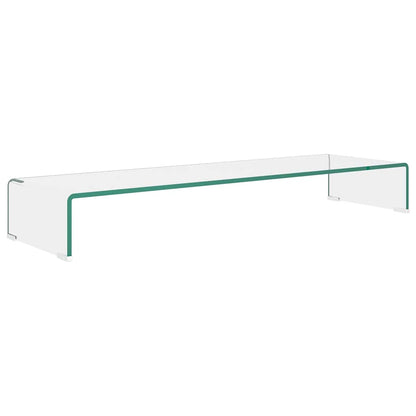 244131 vidaXL TV Stand/Monitor Riser Glass Clear 100x30x13 cm