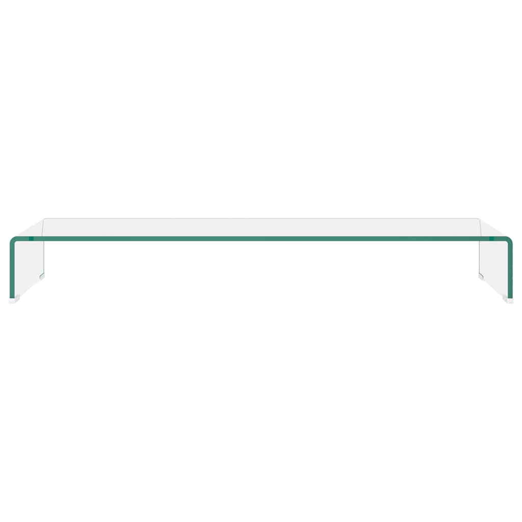 244131 vidaXL TV Stand/Monitor Riser Glass Clear 100x30x13 cm