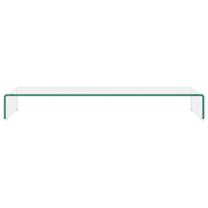 244131 vidaXL TV Stand/Monitor Riser Glass Clear 100x30x13 cm