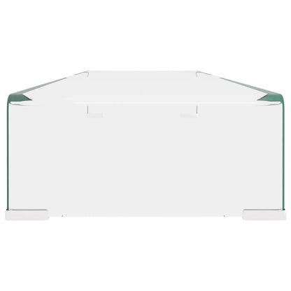 244131 vidaXL TV Stand/Monitor Riser Glass Clear 100x30x13 cm