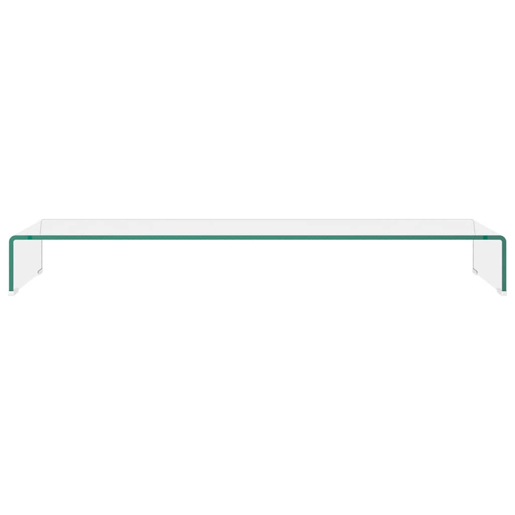 244132 vidaXL TV Stand/Monitor Riser Glass Clear 110x30x13 cm