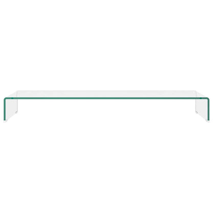 244132 vidaXL TV Stand/Monitor Riser Glass Clear 110x30x13 cm