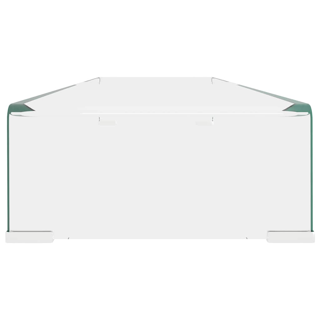244132 vidaXL TV Stand/Monitor Riser Glass Clear 110x30x13 cm