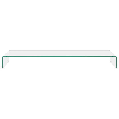 244133 vidaXL TV Stand/Monitor Riser Glass Clear 120x30x13 cm