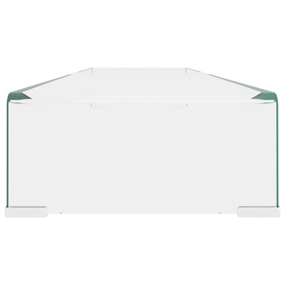 244133 vidaXL TV Stand/Monitor Riser Glass Clear 120x30x13 cm