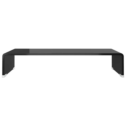 244135 vidaXL TV Stand/Monitor Riser Glass Black 60x25x11 cm