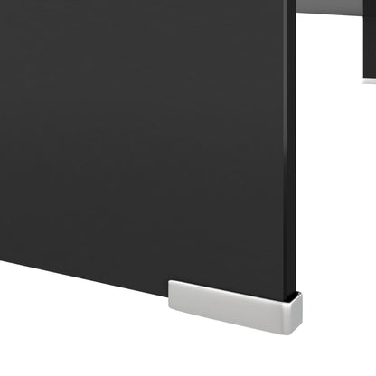 TV Stand | Black | Tempered Glass | Medium | Sleek | TV Stand