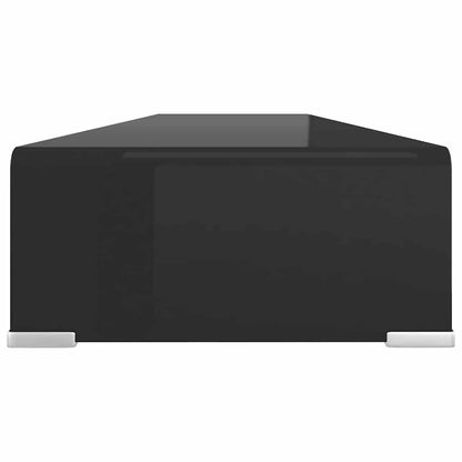 244141 vidaXL TV Stand/Monitor Riser Glass Black 120x30x13 cm