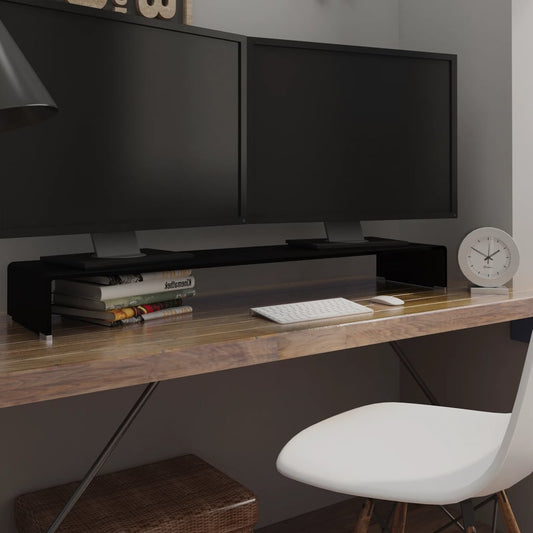 TV Cabinet | Black | Tempered glass, plastic | 120x30x13 cm | TV Cabinet