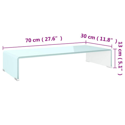 TV Stand/Monitor Riser Glass Green 70x30x13 cm