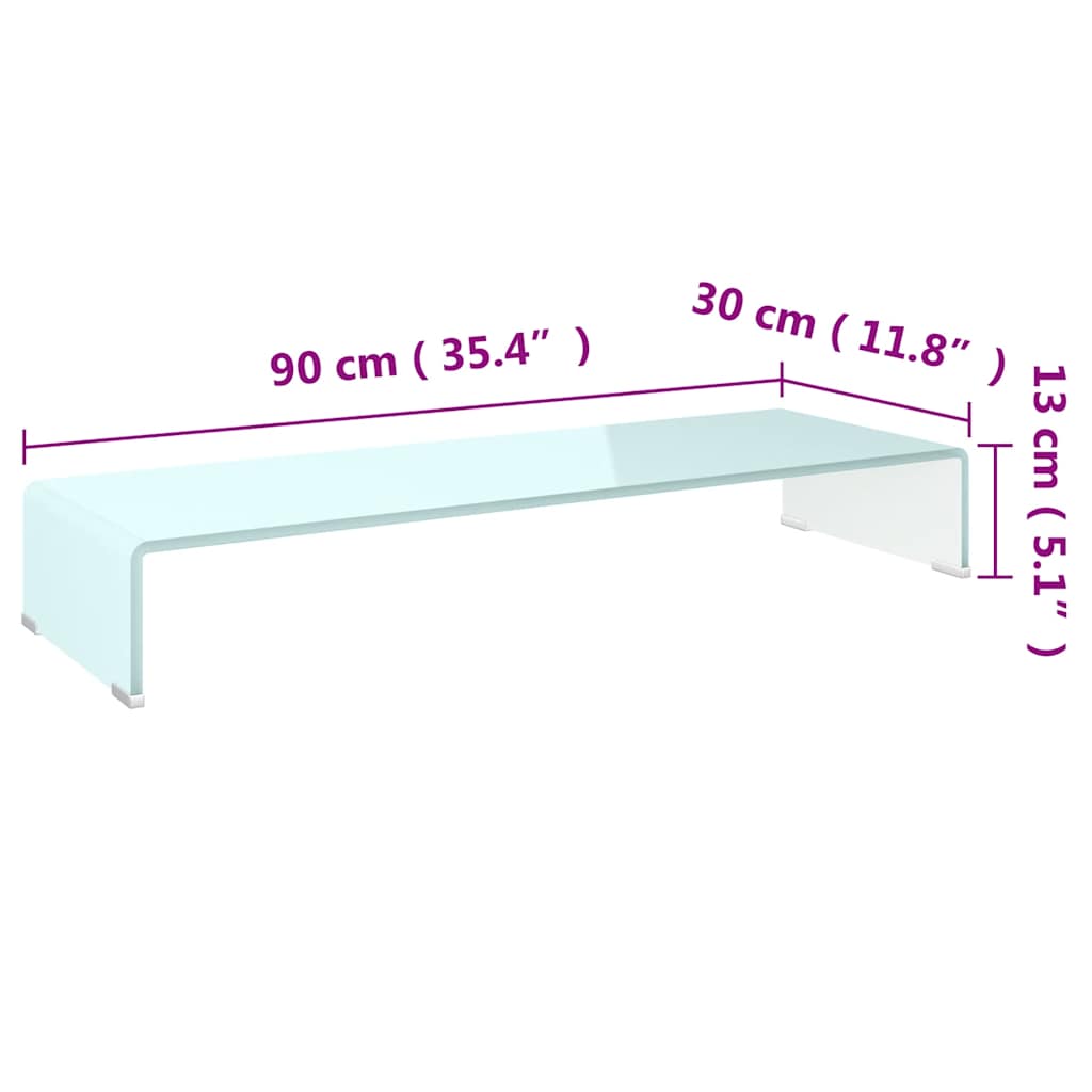 TV Stand/Monitor Riser Glass Green 90x30x13 cm