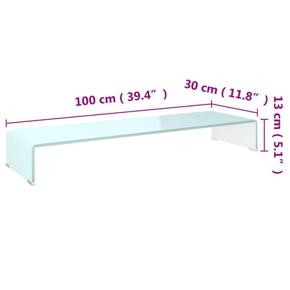 TV Stand/Monitor Riser Glass Green 100x30x13 cm