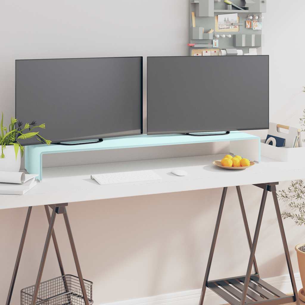 TV Stand/Monitor Riser Glass Green 110x30x13 cm