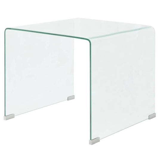 244188 vidaXL Coffee Table Tempered Glass 49,5x50x45 cm Clear
