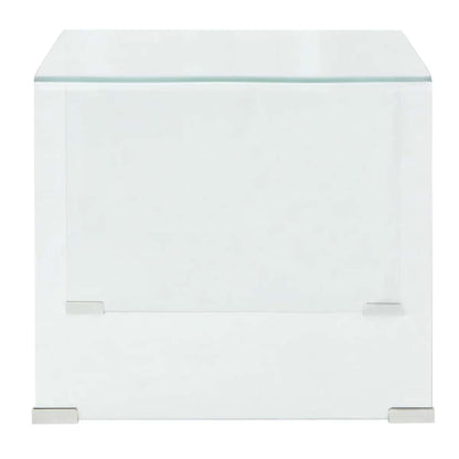 244188 vidaXL Coffee Table Tempered Glass 49,5x50x45 cm Clear