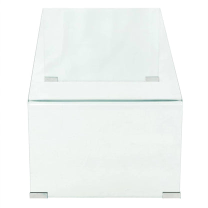 Coffee Table Tempered Glass 98x45x30 cm Clear