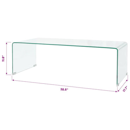Coffee Table Tempered Glass 98x45x30 cm Clear