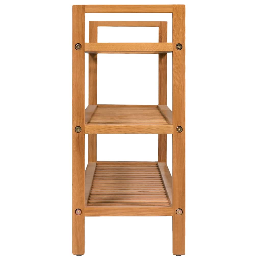 244209 vidaXL Shoe Rack with 3 Shelves 100x27x60 cm Solid Oak Wood