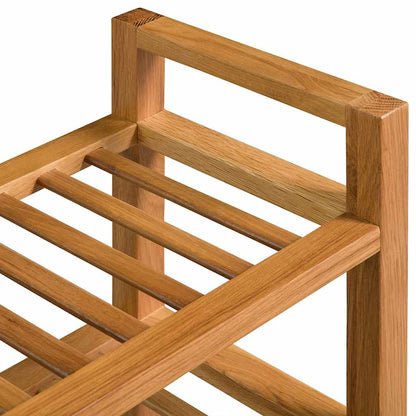 244209 vidaXL Shoe Rack with 3 Shelves 100x27x60 cm Solid Oak Wood